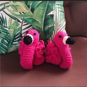 Flamingo baby booties